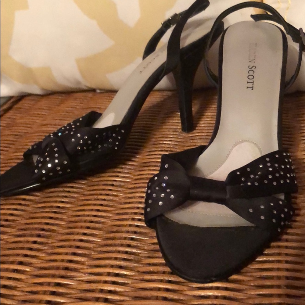Sparkly black heels, size 6.5